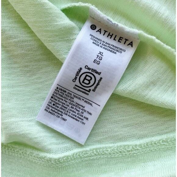 Athleta Top Womens XL Breezy Serene Tee Short Sleeve Light Green To Relaxed - Picture 4 of 8